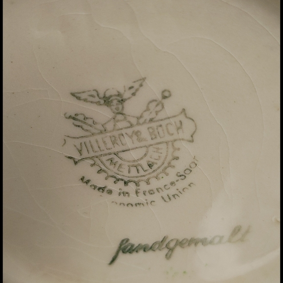 Vintage Mid-Century Villeroy & Boch Mettlach Blue & Ivory Juvenile Scenes Vase - Picture 10 of 14